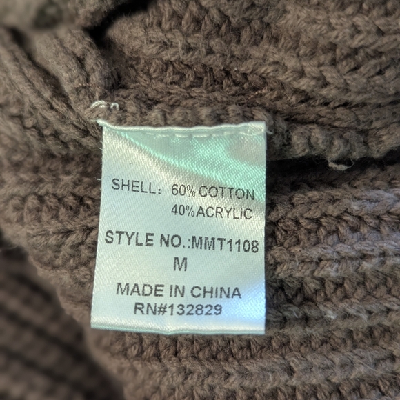 ❤️‍🔥BOGO FREE Miou Muse Chunky Knit Brown Sweater Gathered Sleeves Cropped Norm - Picture 3 of 4